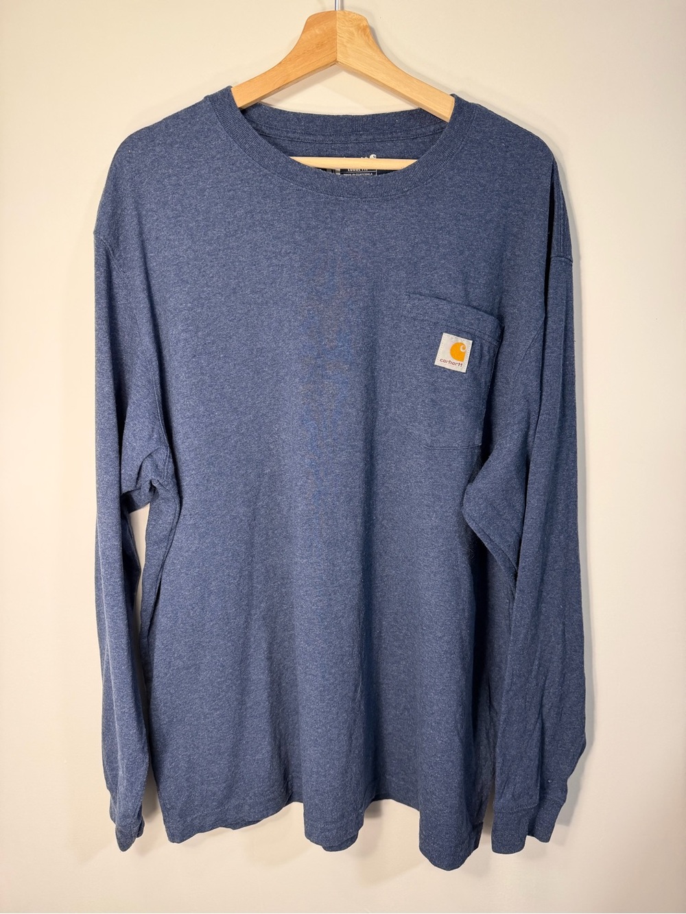 Carhartt Men's Long-Sleeve Pocket Tee — Heather Navy